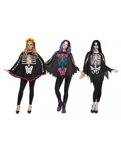 Fun World 90355 Skeleton Poncho Assortment - Adult