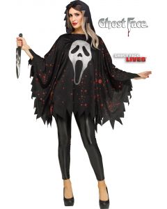 Fun World 90963 Glittering Ghost Face® Poncho - Adult