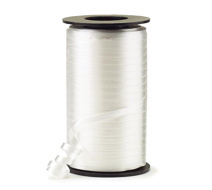 3/16" Crimped White Curling Ribbon - 550 yd