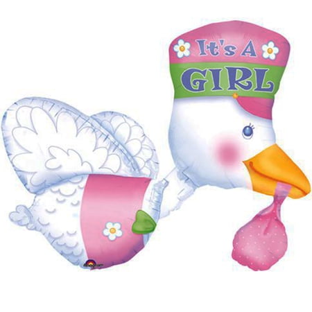 32" Bundle of Joy Stork It's a Girl SuperShape™ Balloon