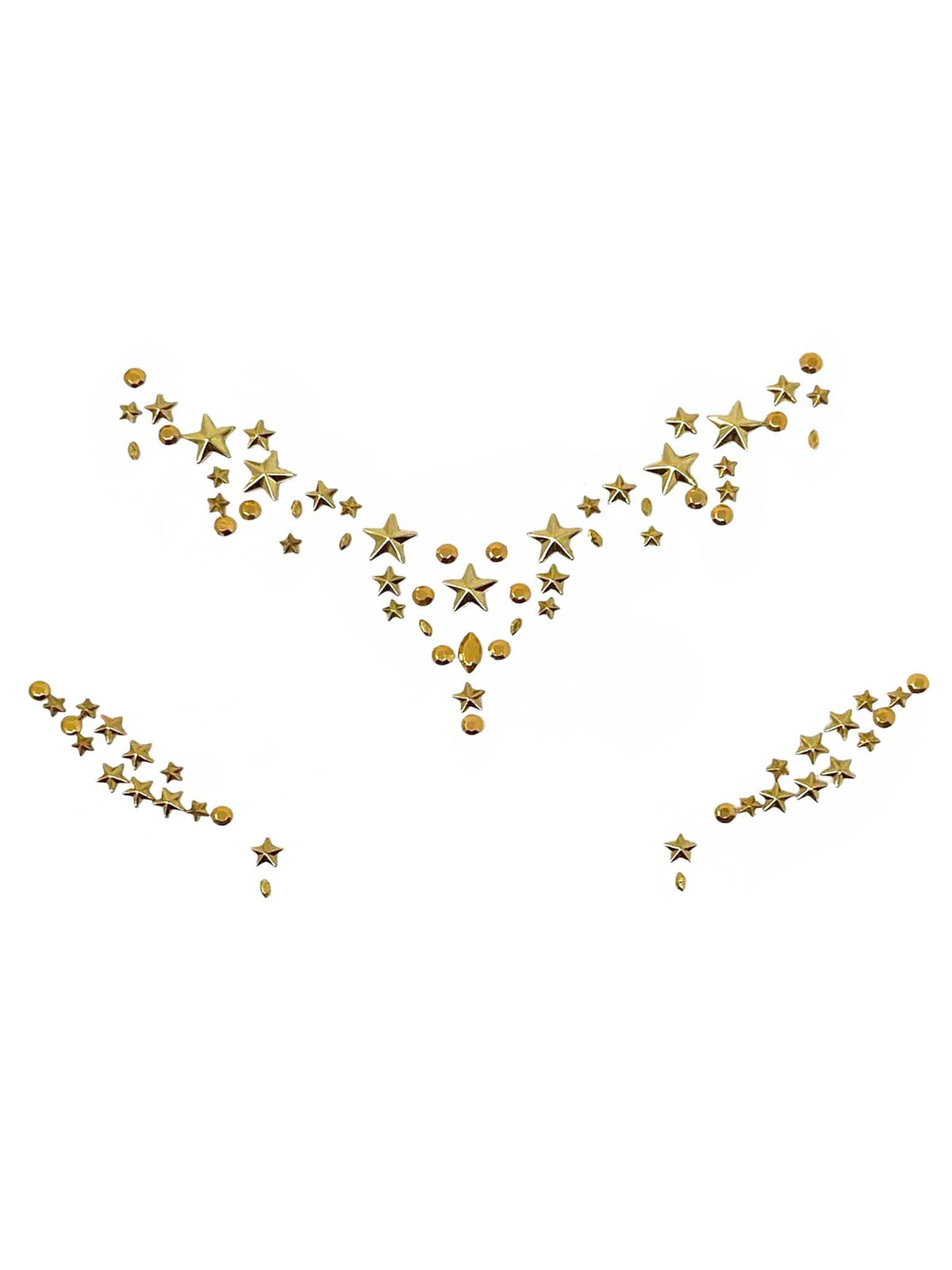 Star Sign Face Jewels Sticker Gold