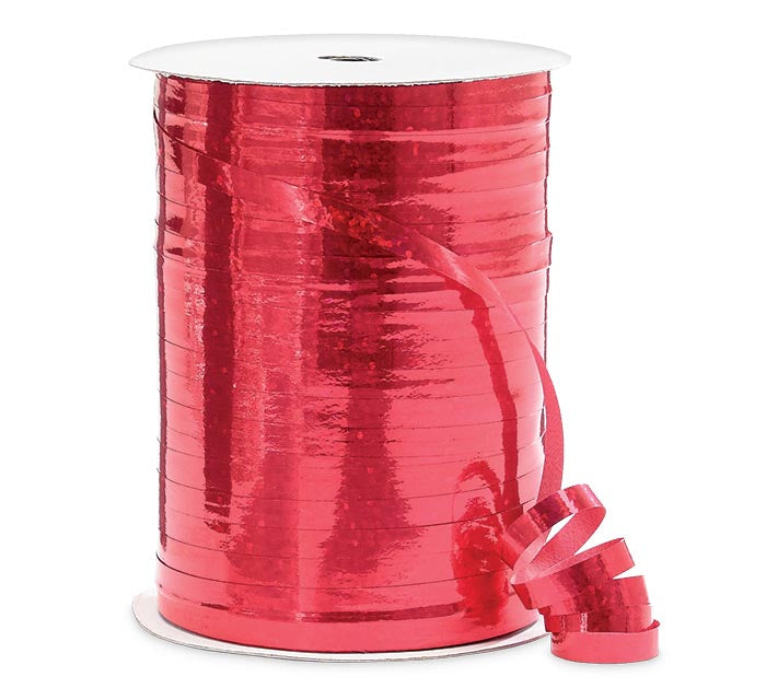3/16" Hot Red Holographic Curling Ribbon - 100 yd