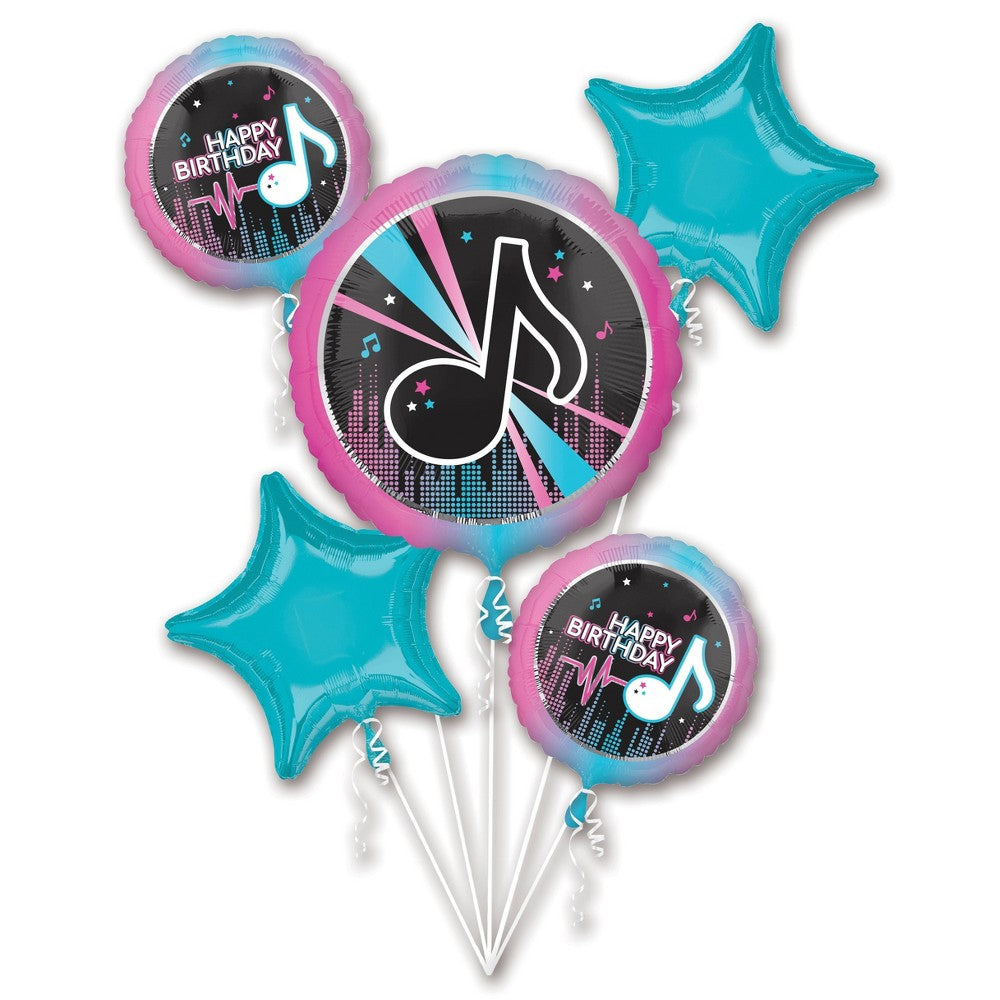 Internet Famous Balloon Bouquet - Blue & Pink, 5 Pieces
