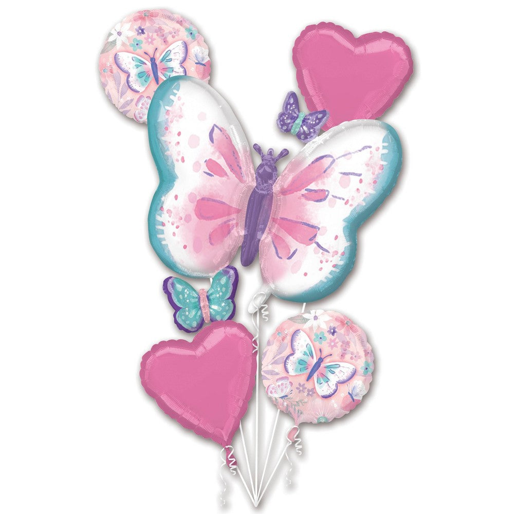 Flutters Happy Birthday Balloon Bouquet - 5 Pieces