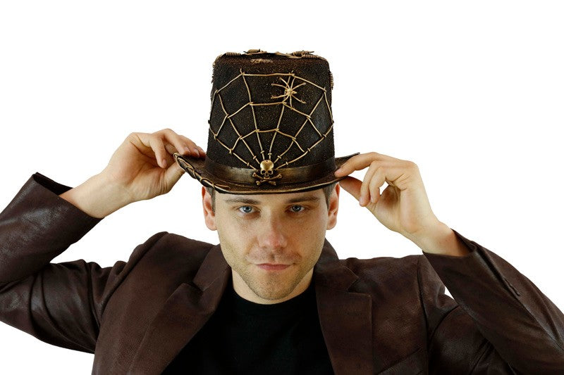 Hat with spider web/