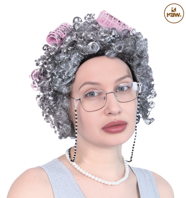 Grandma Wig with Curlers