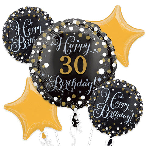 Sparkling Birthday Personalize It! Balloon Bouquet - 5 Pieces