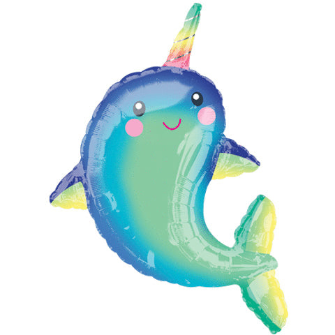 39" Happy Narwhal SuperShape™ Balloon