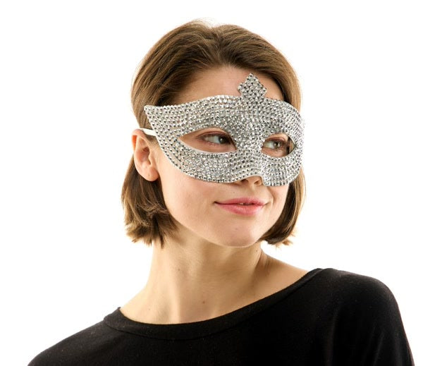Silver Rhinestone Mask