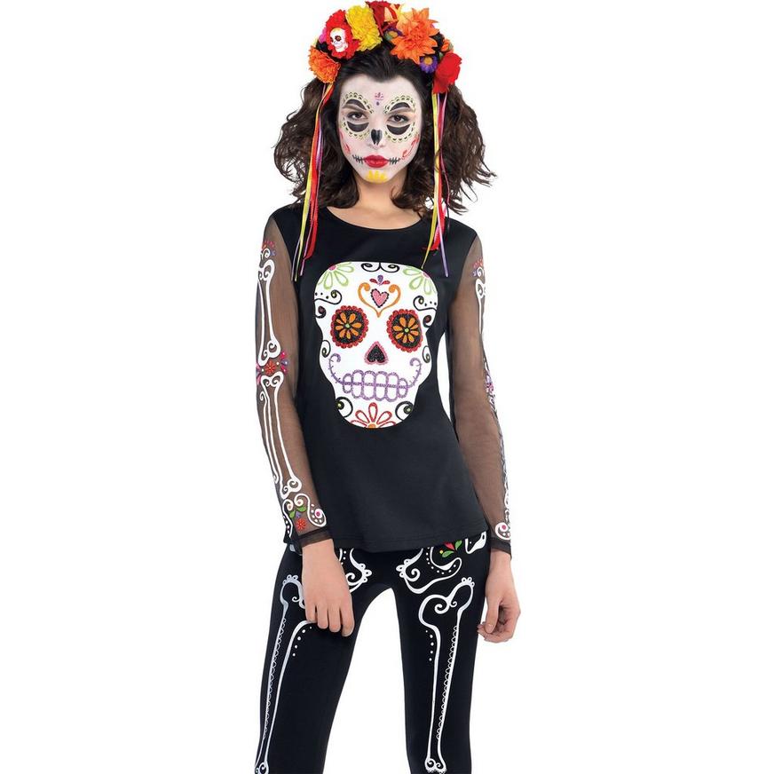 Adult Day of the Dead Long-Sleeve Shirt - Plus