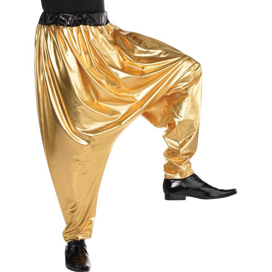Adult Gold Hip Hop Harem Pants - S/M