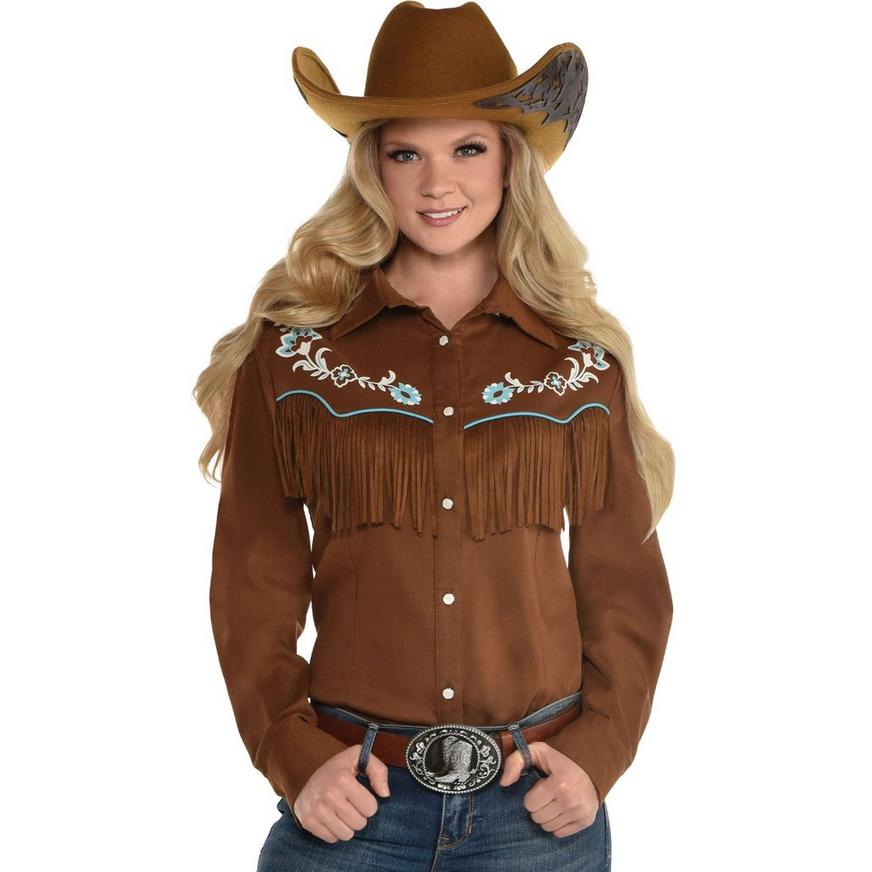 Western Cowgirl Fringe Shirt - Women's Standard Size