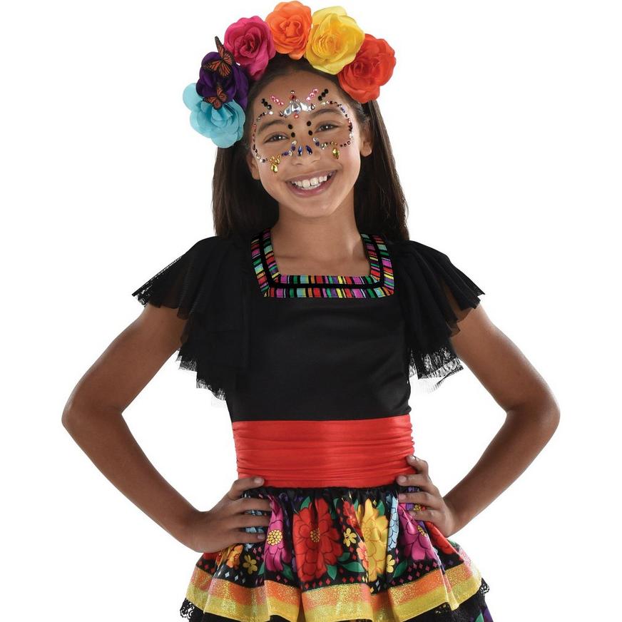 Rainbow Day of the Dead Costume - Child Small