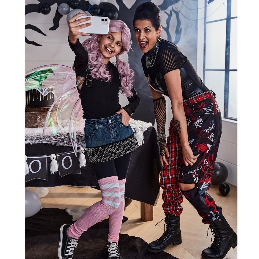 Adult Punk Pants, Red Plaid and Black - S/M