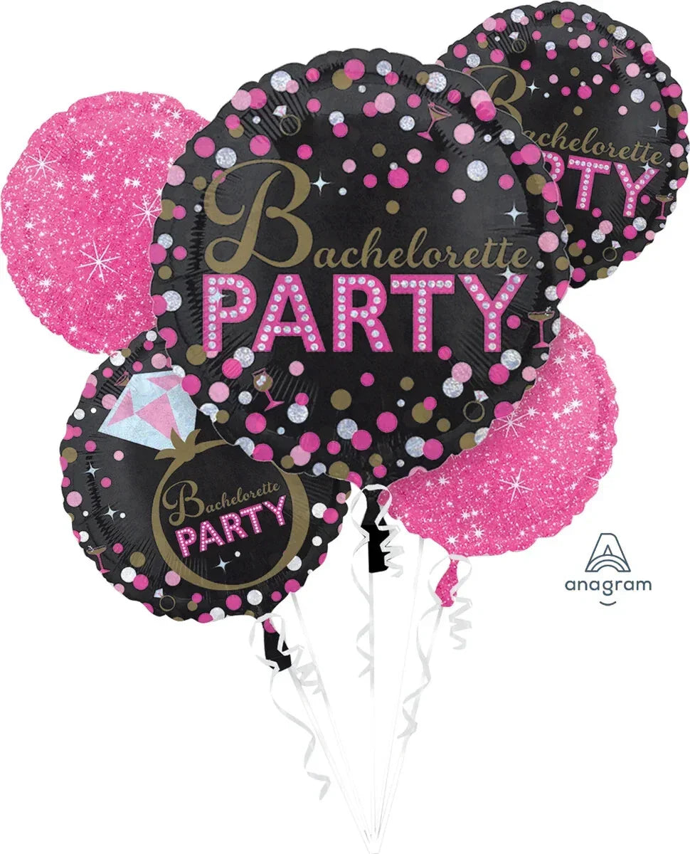 Bachelorette Party Sassy Bride Balloon Bouquet – 5 Piece Foil Set