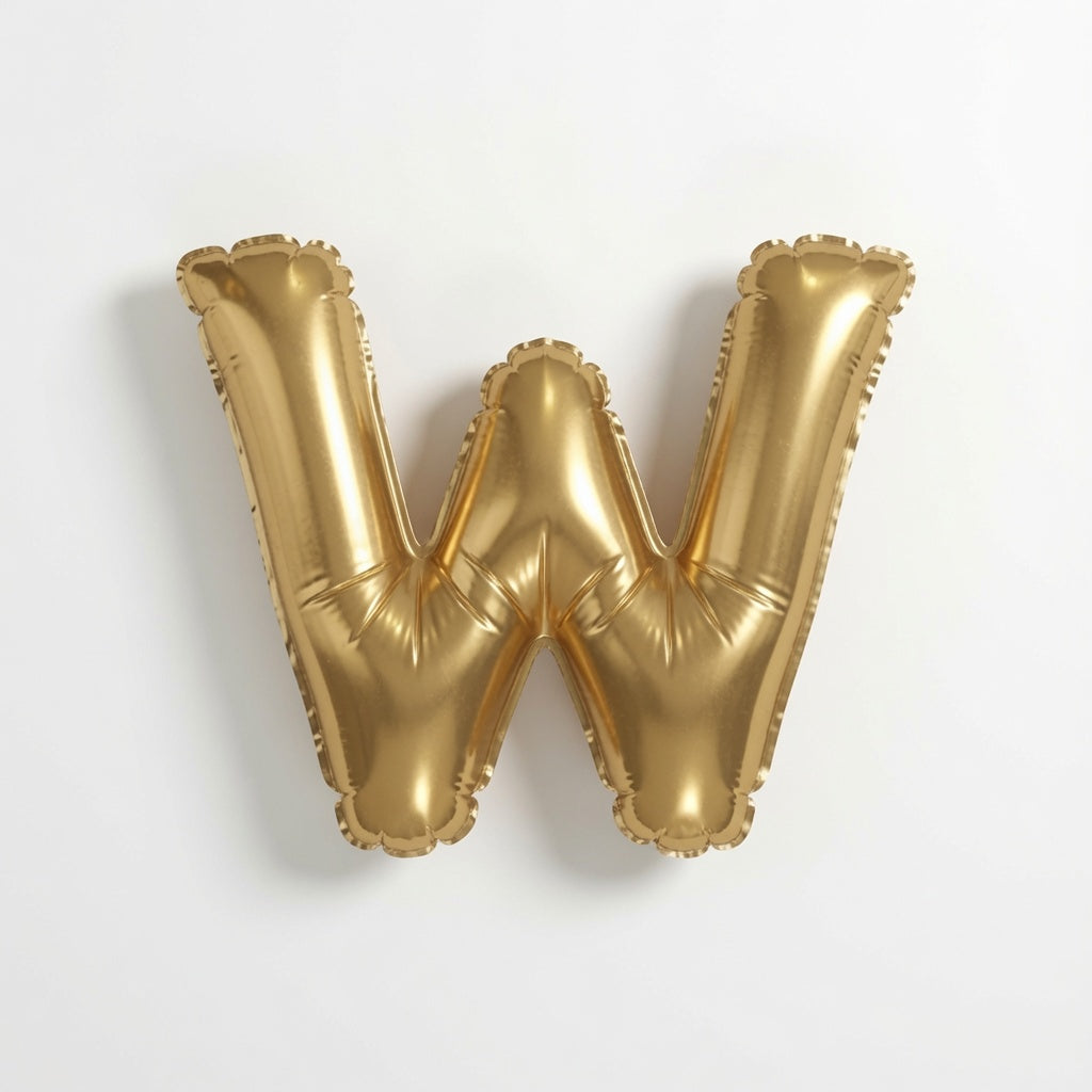 Gold Foil Letter W
