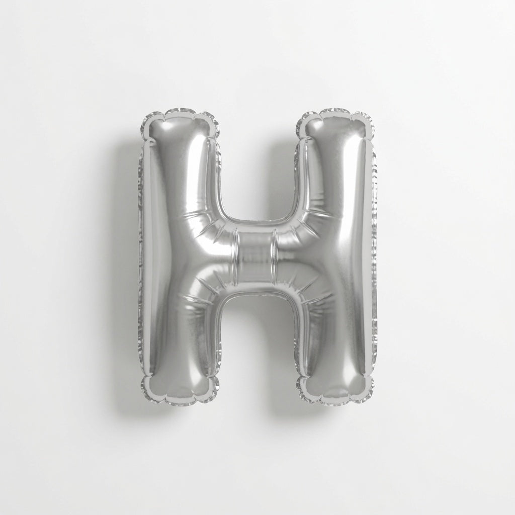 Mini Silver Letter H Balloon