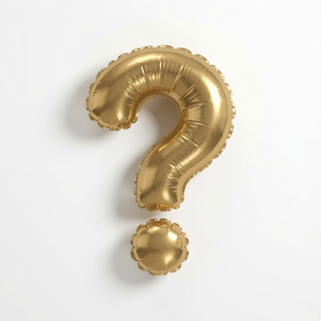 Gold Air-Filled Question Mark Balloon
