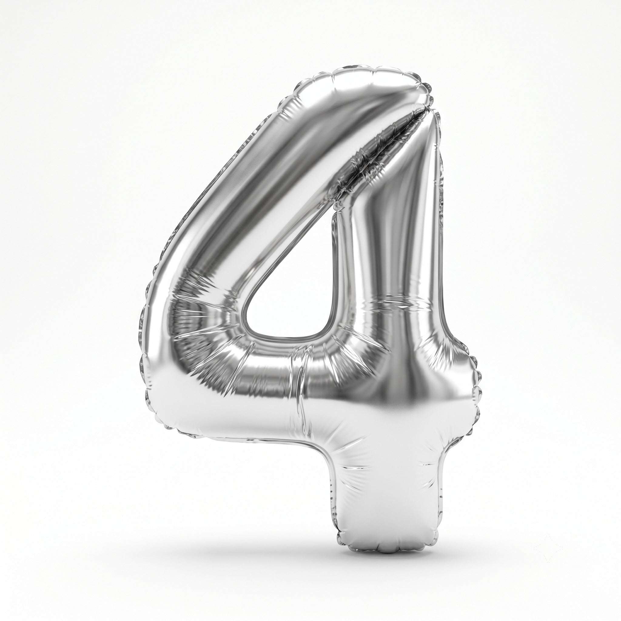 Mini Silver Number 4 Balloon