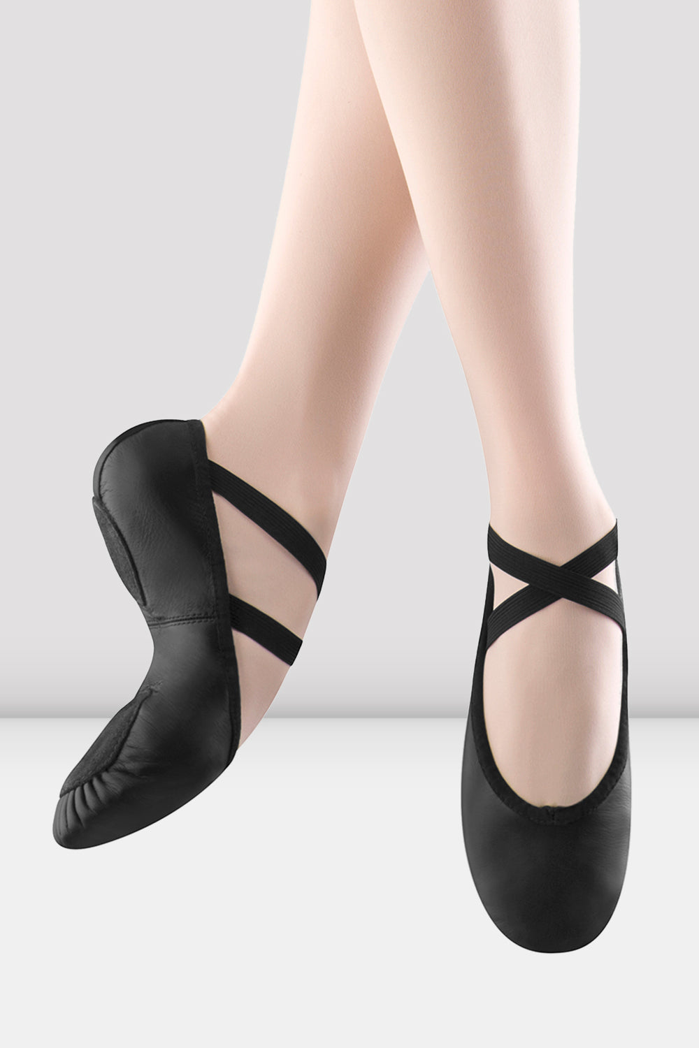 ProLite Leather Split Sole Ballet Shoes - Black