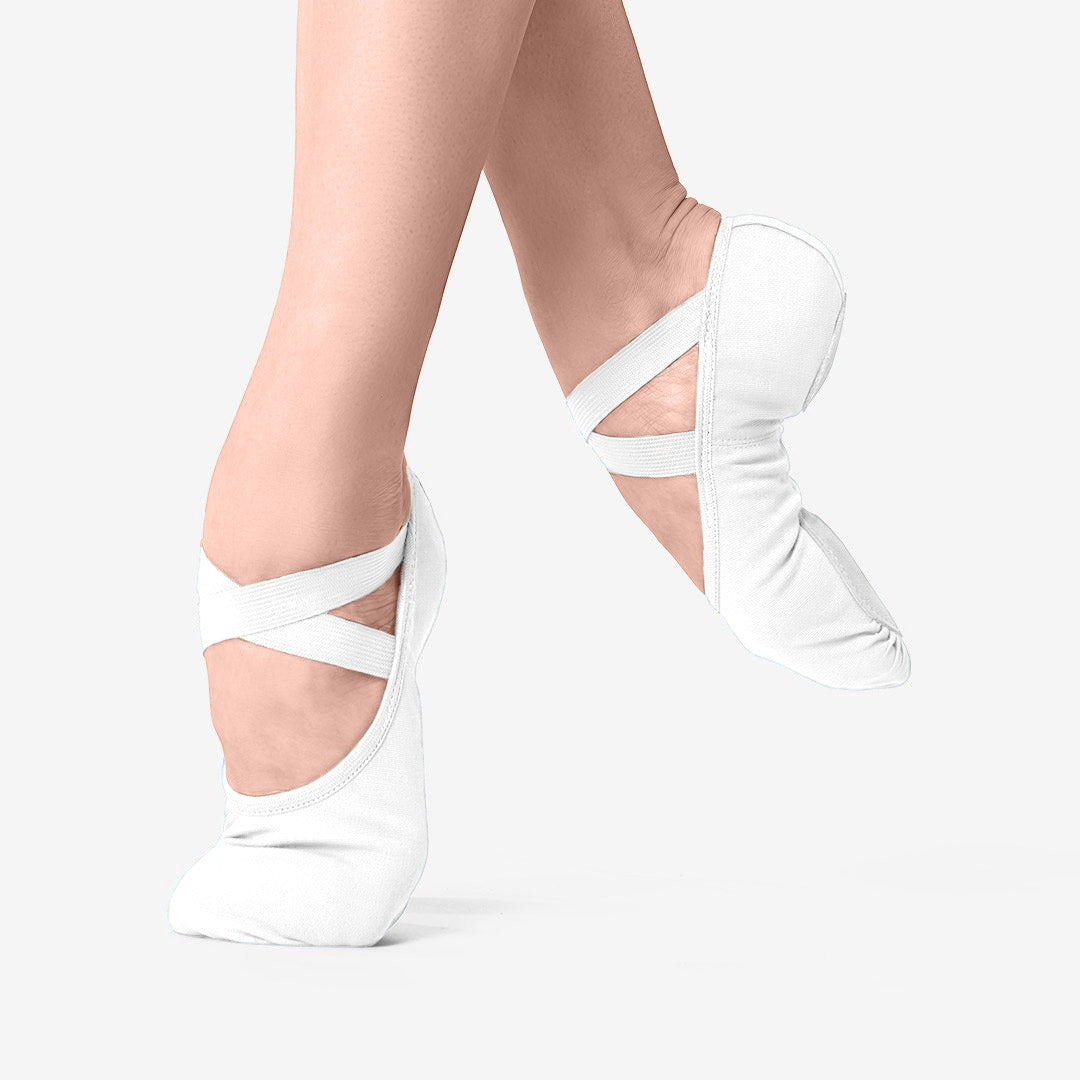 Canvas Split Sole Ballet Shoe - White