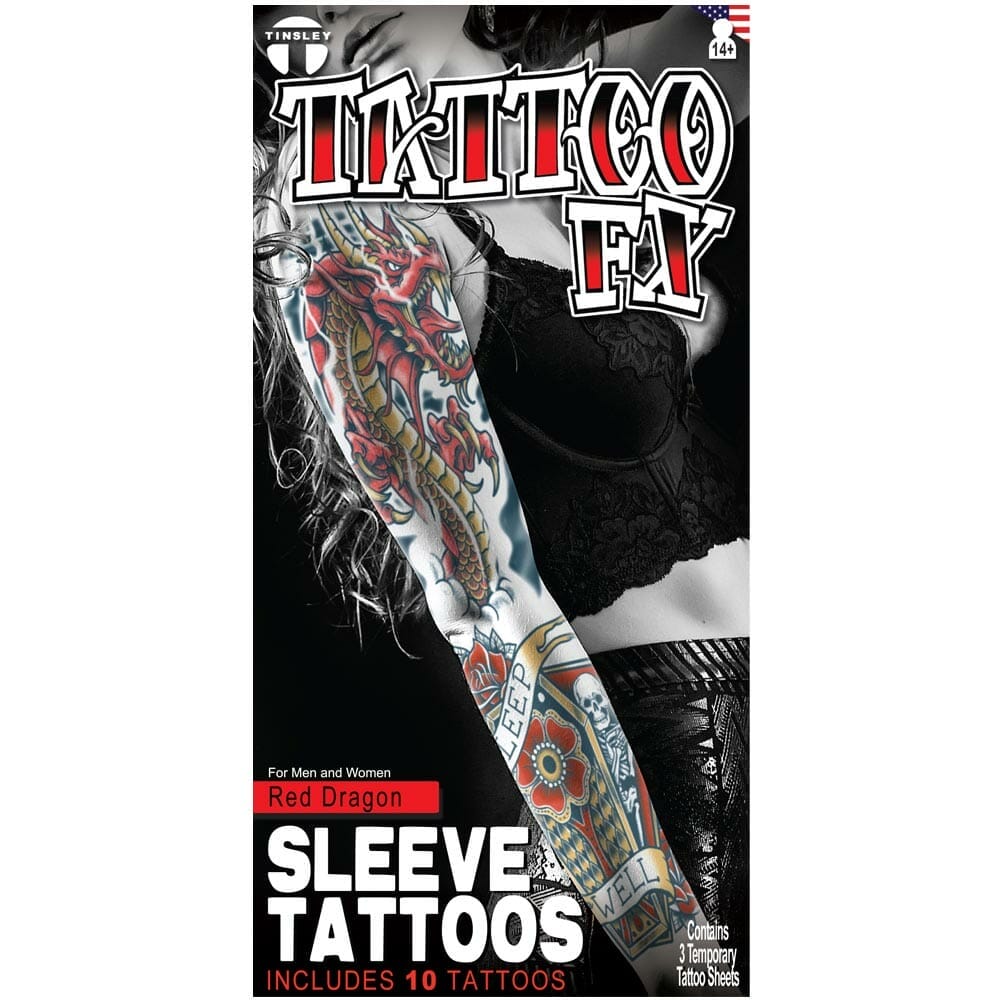 Red Dragon Sleeve Tattoo