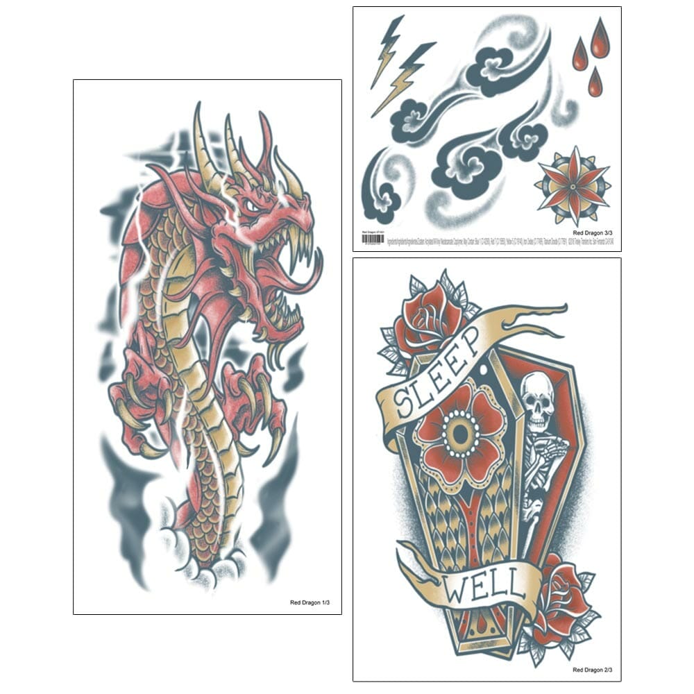 Red Dragon Sleeve Tattoo