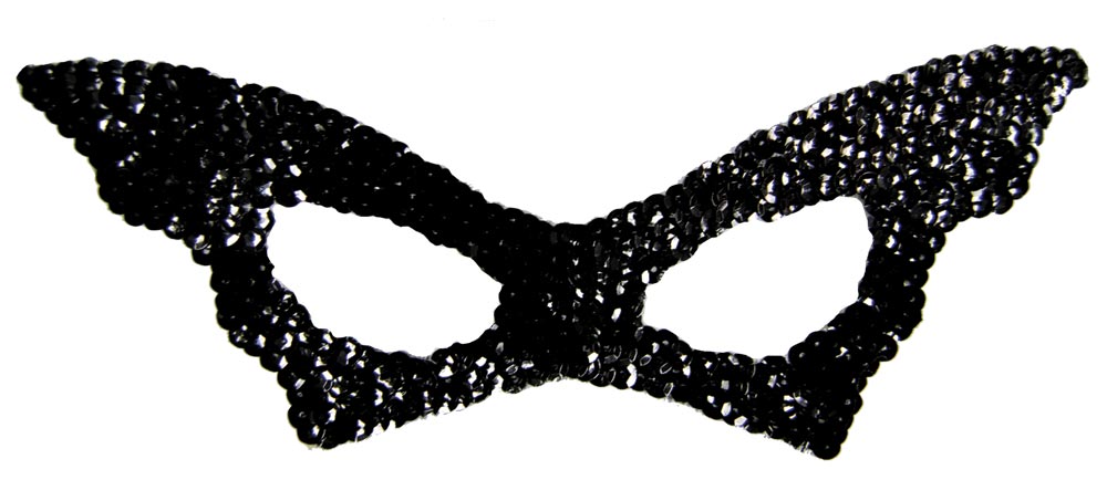 Bat Sequin Mask - Black