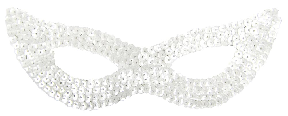 Cat Sequin Mask - White