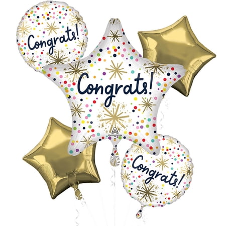 Confetti Sprinkle Congrats Balloon Bouquet - 5 Pieces