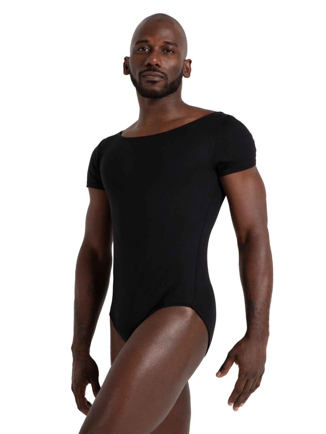 Men's Short Sleeve Leotard - Black