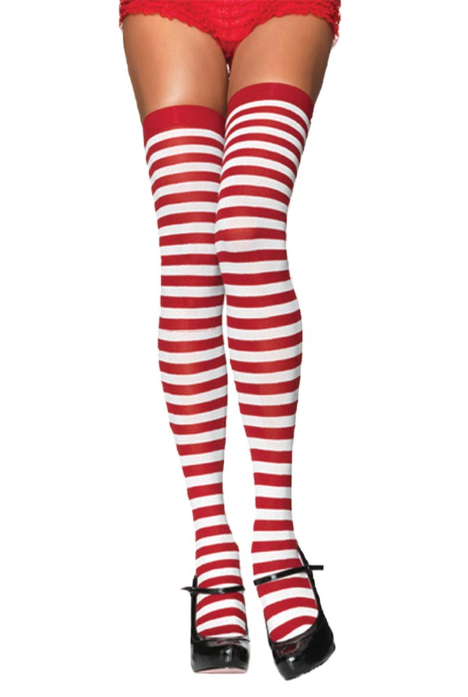 Thigh Hi Striped - Red