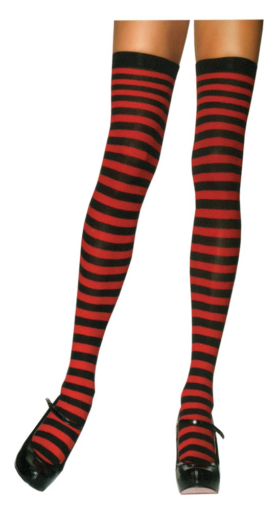 Thigh Hi Striped - Red