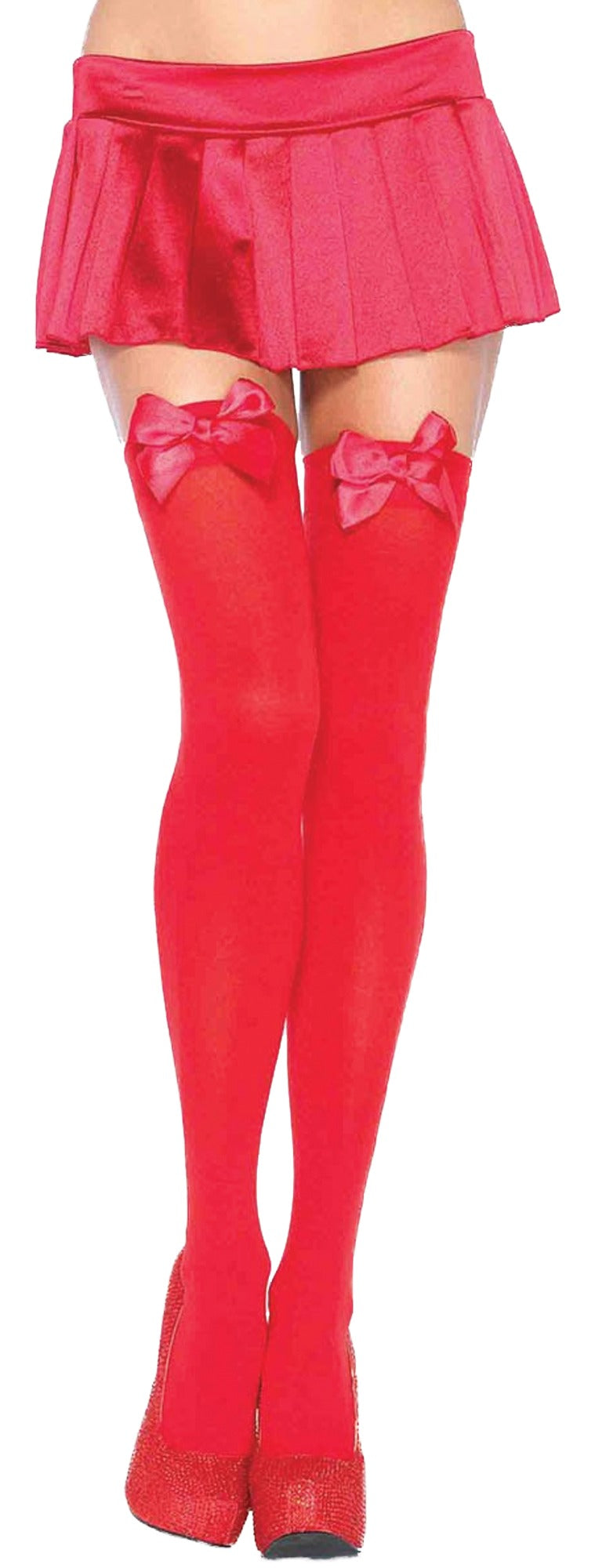 Thigh Hi w/Bow - Red