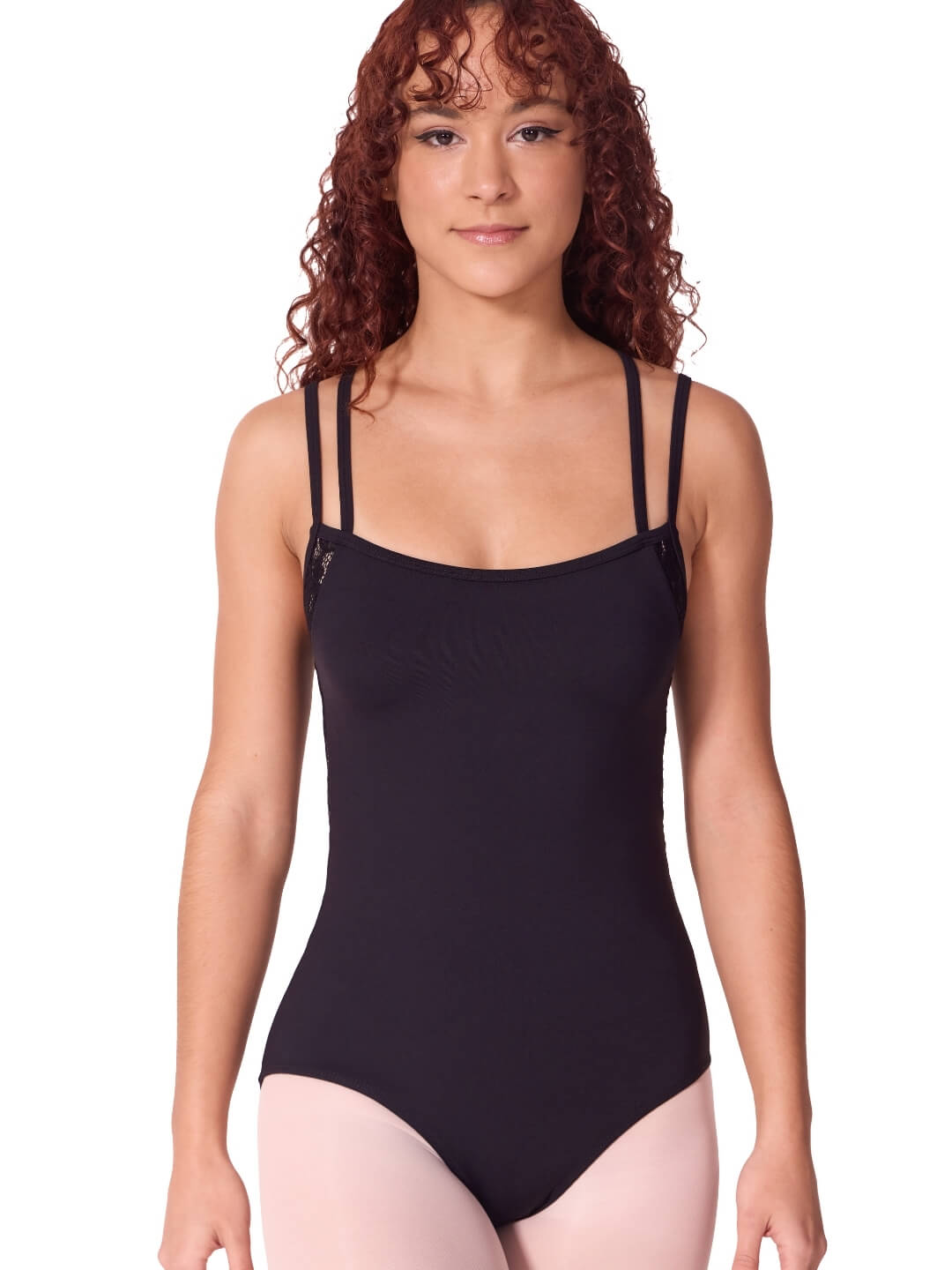 Lace Cami Leotard - Black