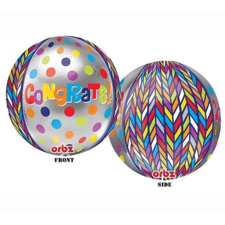 16" Dotty Geo Congrats Orbz® Balloon