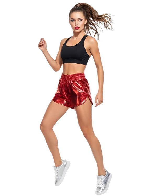Red Metallic Shorts
