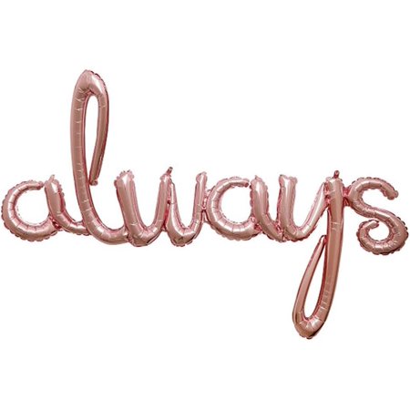 49" Script Phrase "Always" Air-Filled Foil Balloon - Rose Gold