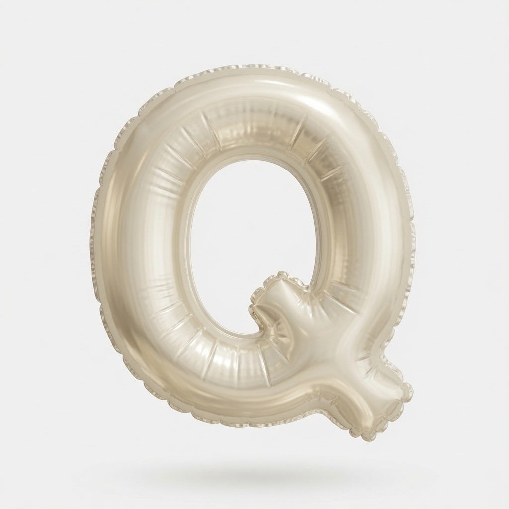 Wht/Gld Letter Q