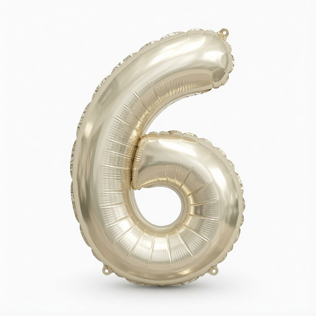 WHT/GLD A/F BLLN NUM 6