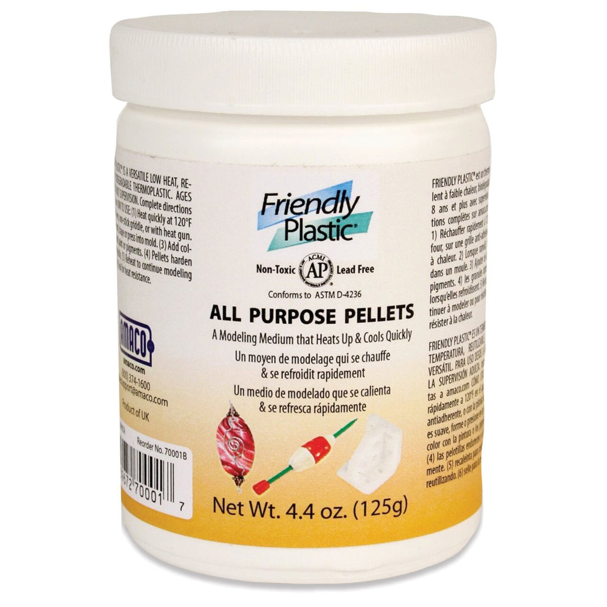 AMACO Friendly Plastic Modeling Pellets 4.4 oz jar