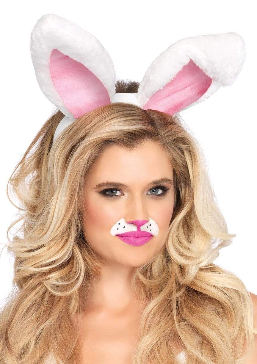 Plush Bunny Rabbit Ears Headband White
